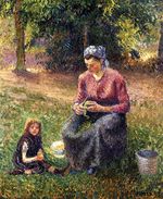 Писсарро Крестьянка и дитя в Эраньи 1893г